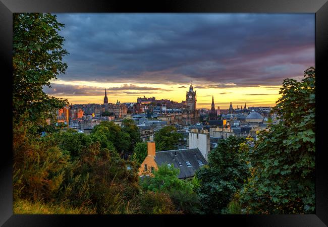 The Edinburgh Skyline from Calton Hill Framed Print by Miles Gray