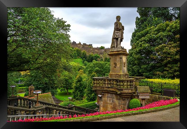 The Castle from Princes Street Gardens Framed Print by Miles Gray