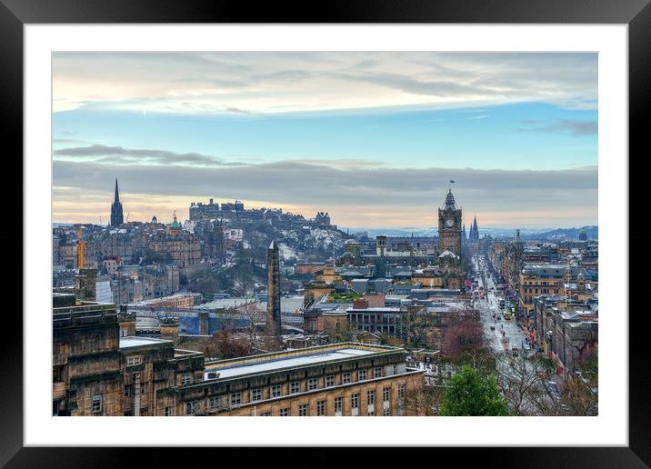 The City of Edinburgh Skyline Framed Mounted Print by Miles Gray