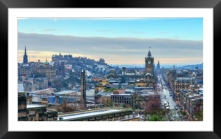 Panoramic View of Edinburgh from Calton  Framed Mounted Print by Miles Gray