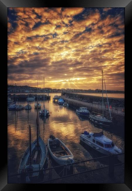God Rays over North Berwick Framed Print by Miles Gray