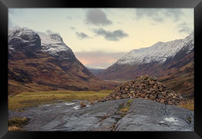 The Three Sisters of Glencoe Framed Print by Miles Gray