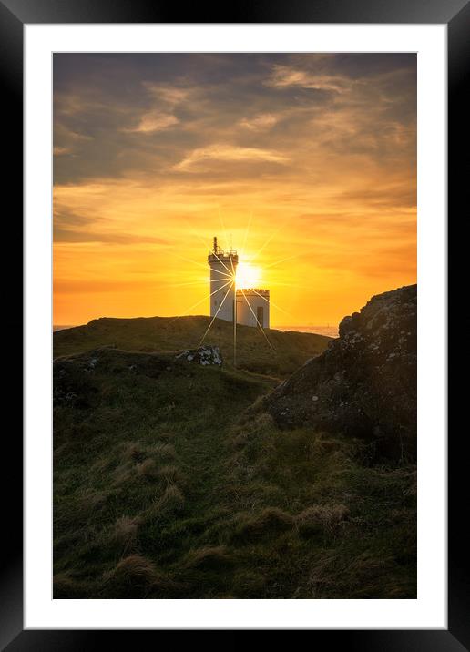 A burst of light over Elie Lighthouse, East Neuk Framed Mounted Print by Miles Gray