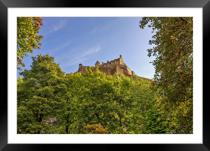 Edinburgh Castle at Sunset Framed Mounted Print by Miles Gray