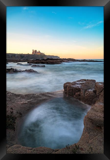 Tantallon Castle at Sunset from Seacliffe Beach Framed Print by Miles Gray