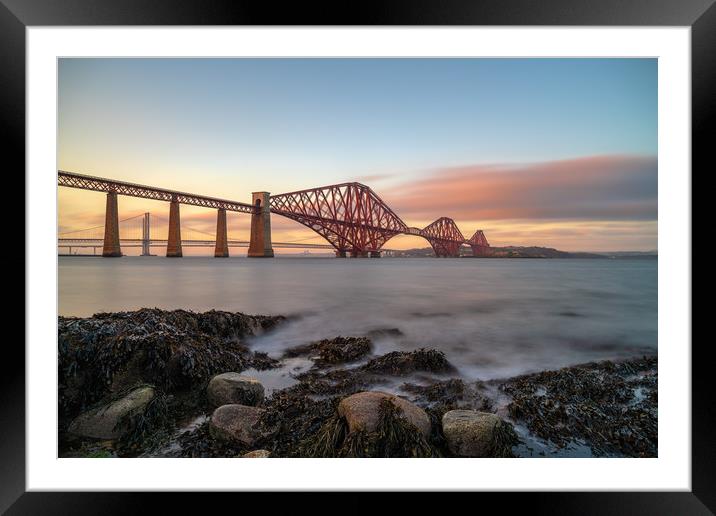 The Forth Bridge at Sunset Framed Mounted Print by Miles Gray