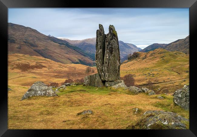 Fionn's Rock, Glen Lyon Framed Print by Miles Gray