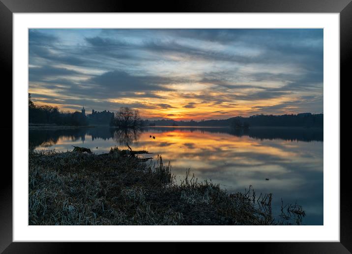 Blue hour over Linlithgow Palace Framed Mounted Print by Miles Gray