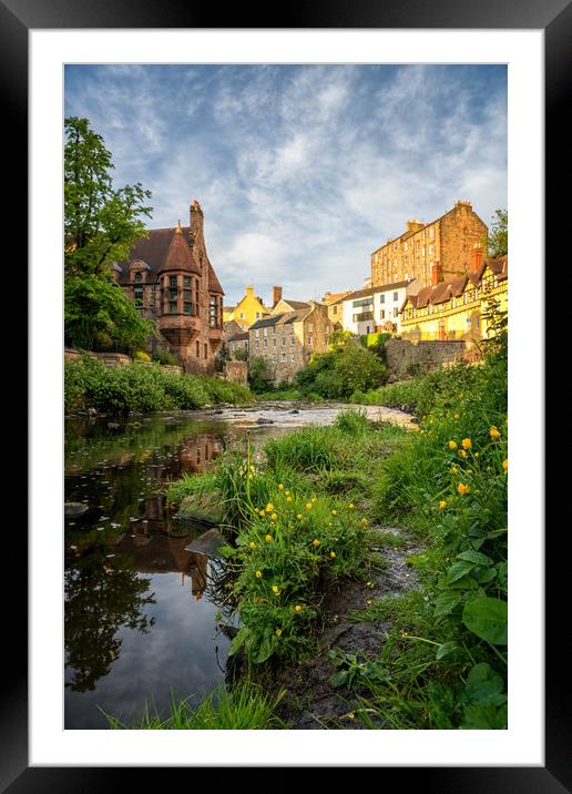 Dean Village in late Spring sunshine Framed Mounted Print by Miles Gray