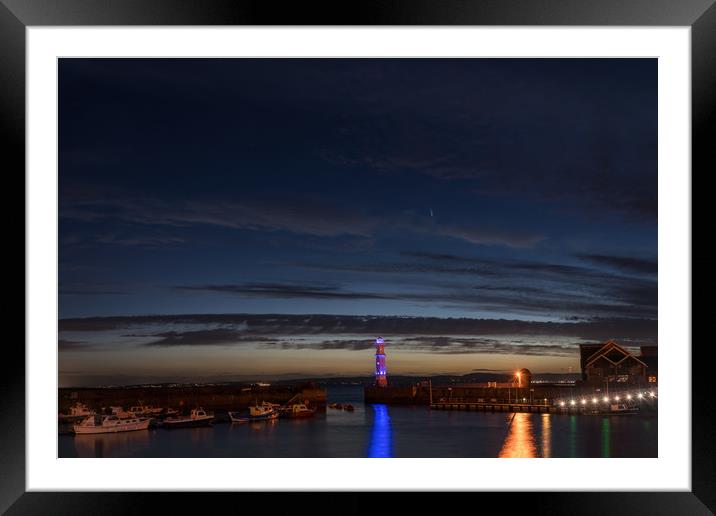 Comet NEOWISE taken from Newhaven Harbour Framed Mounted Print by Miles Gray
