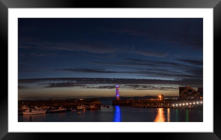 Comet NEOWISE from Newhaven Harbour Edinburgh Framed Mounted Print by Miles Gray
