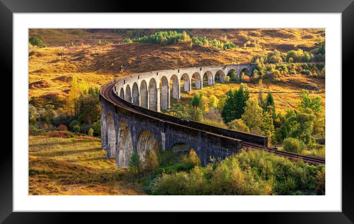 Autumn light at the Glenfinnan Viaduct Framed Mounted Print by Miles Gray