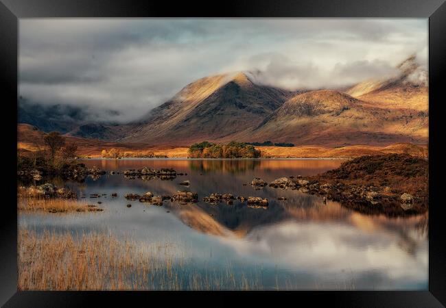 Rannoch Moor and the The Black Mount at Sunrise Framed Print by Miles Gray