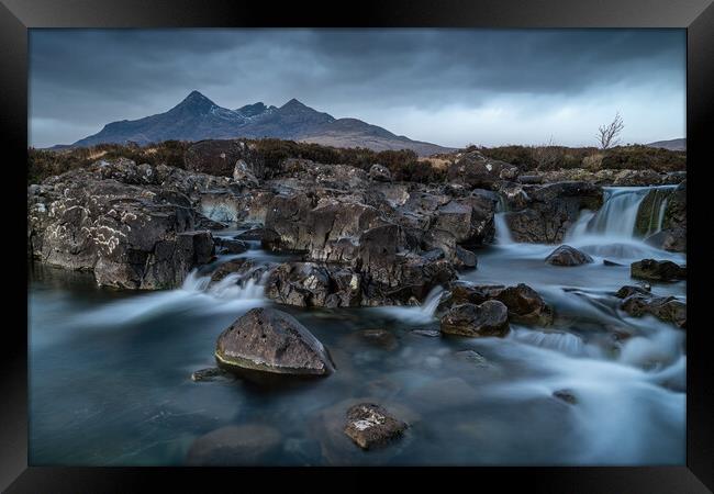 The Cuillin at Sunrise taken from the River Sligachan Framed Print by Miles Gray