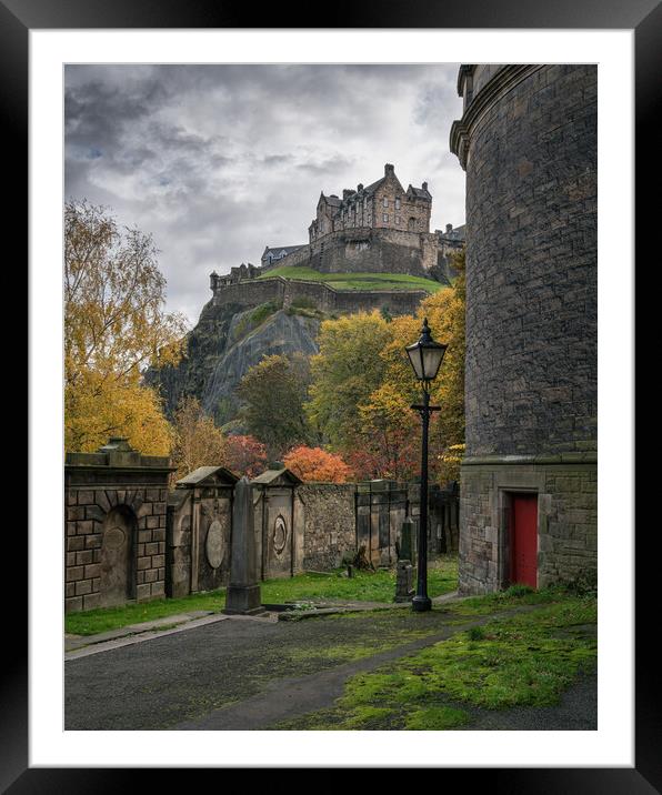 Edinburgh Castle from St Cuthberts graveyard Framed Mounted Print by Miles Gray