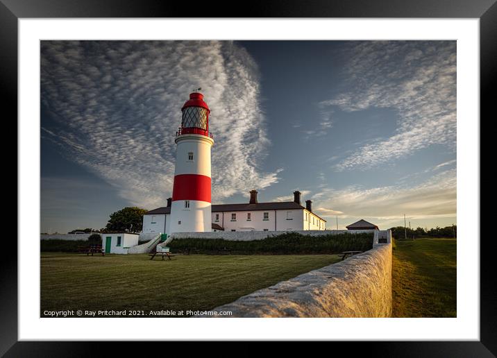 Souter Lighthouse at Whitburn Framed Mounted Print by Ray Pritchard