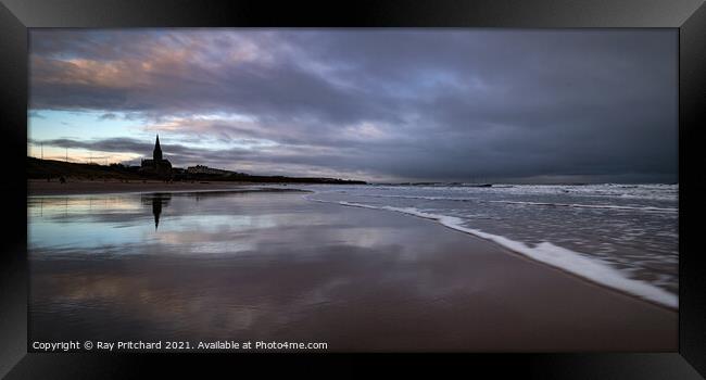 Showers on Longsands Beach Framed Print by Ray Pritchard
