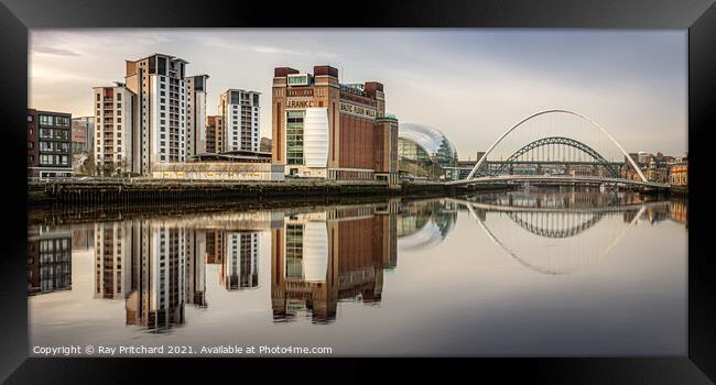 River Tyne Reflections Framed Print by Ray Pritchard