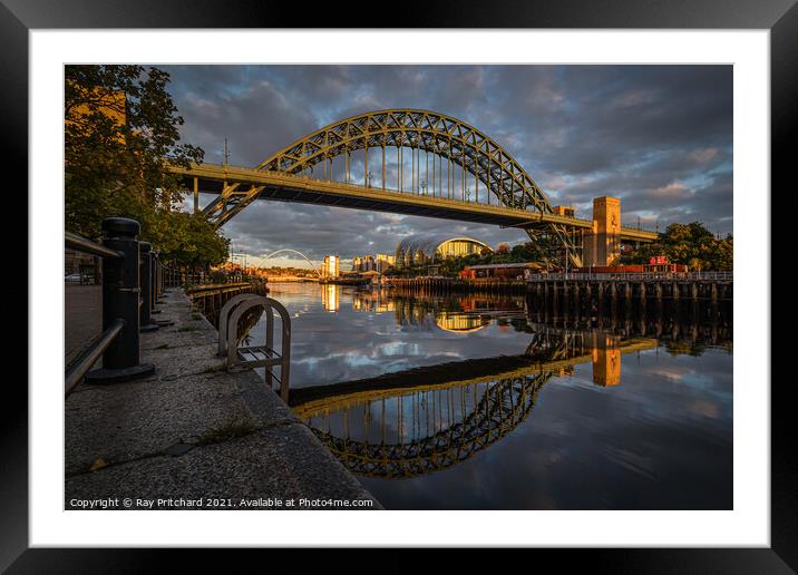 Nearly Sunset at Newcastle Framed Mounted Print by Ray Pritchard