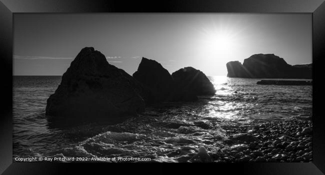 Rocks in the Sea Framed Print by Ray Pritchard