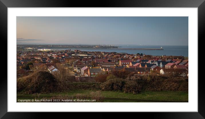 Looking Over South Shields and Tynemouth Framed Mounted Print by Ray Pritchard