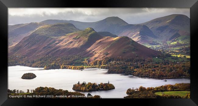View of Derwent Water and Catbells Framed Print by Ray Pritchard