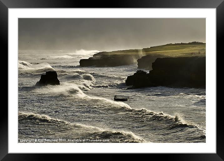 Stormy Seas Framed Mounted Print by Ray Pritchard