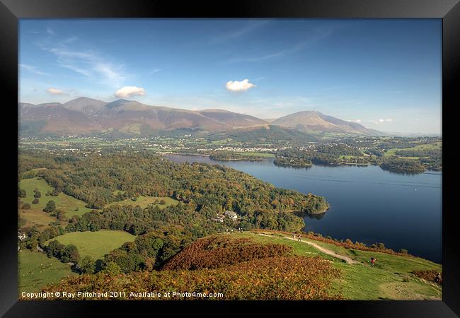 Climbing Catbells Framed Print by Ray Pritchard