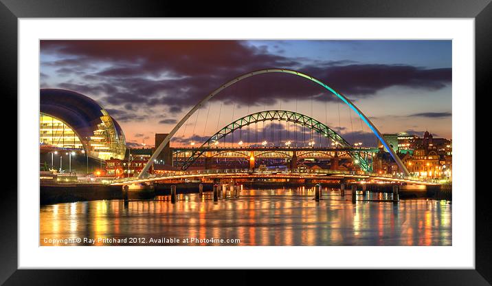 Tyne Bridges Framed Mounted Print by Ray Pritchard