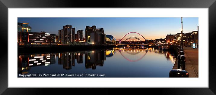 River Tyne Panorama Framed Mounted Print by Ray Pritchard