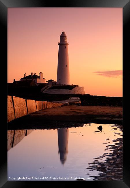 St Marys Lighthouse Framed Print by Ray Pritchard