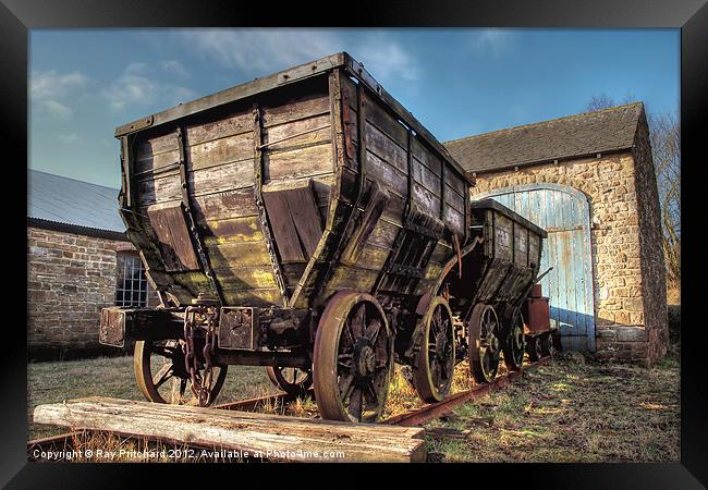 HDR Old Coal Carts Framed Print by Ray Pritchard