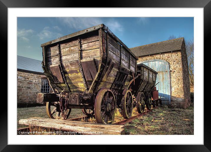HDR Old Coal Carts Framed Mounted Print by Ray Pritchard