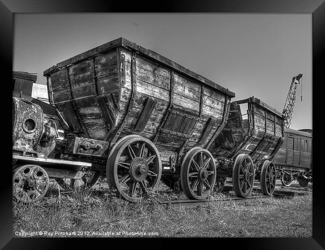 HDR Old Coal Carts Framed Print by Ray Pritchard