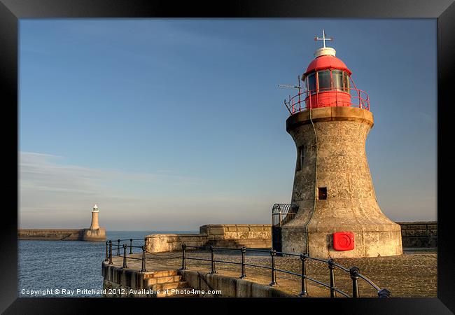 lighthouse x 2 Framed Print by Ray Pritchard