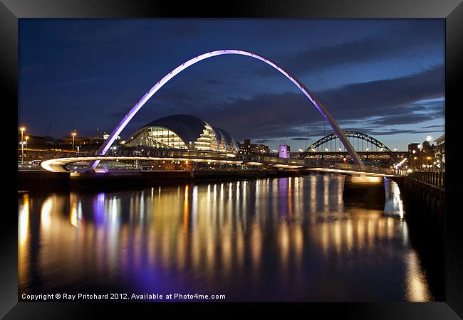 Millennium Bridge(Purple) Framed Print by Ray Pritchard