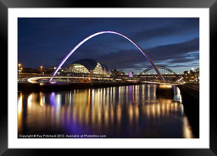 Millennium Bridge(Purple) Framed Mounted Print by Ray Pritchard