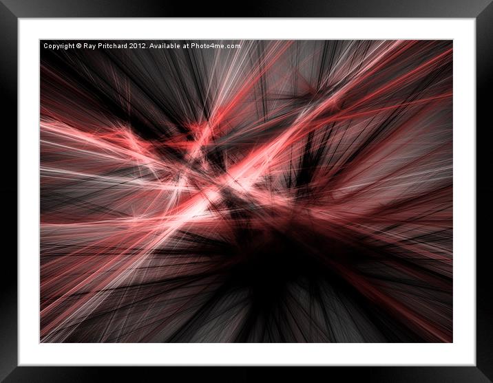 Black Fractal Framed Mounted Print by Ray Pritchard