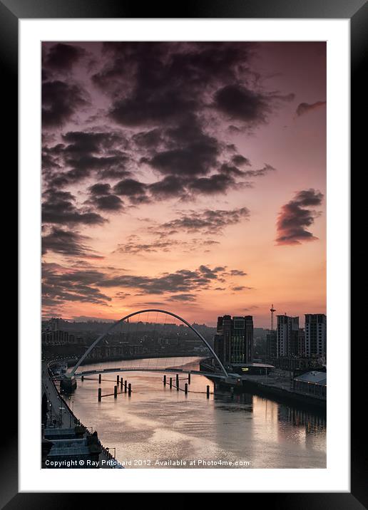 Newcastle View Framed Mounted Print by Ray Pritchard