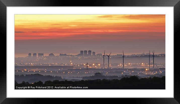 Sunrise over Sunderland Framed Mounted Print by Ray Pritchard