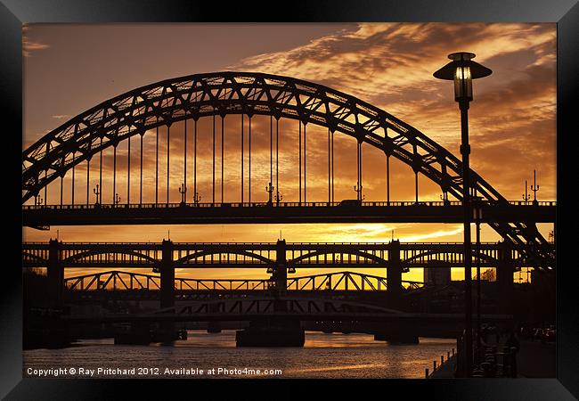 Newcastle at Sunset Framed Print by Ray Pritchard