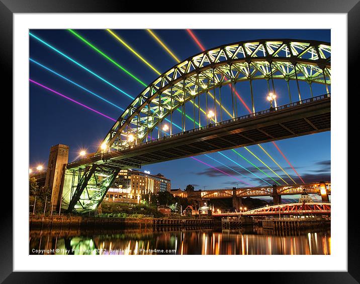 River Tyne Rainbow Framed Mounted Print by Ray Pritchard