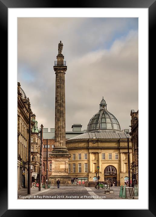 Greys Monument Newcastle Framed Mounted Print by Ray Pritchard