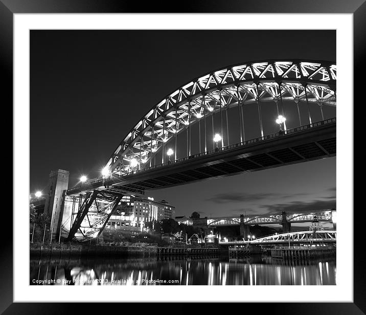 Mono Tyne Bridge Framed Mounted Print by Ray Pritchard