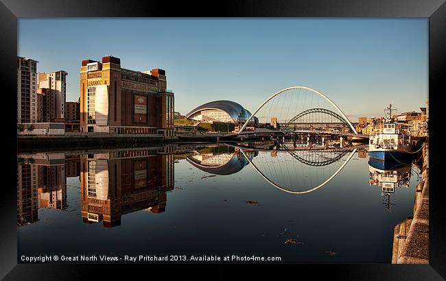 River Tyne Reflected Framed Print by Ray Pritchard