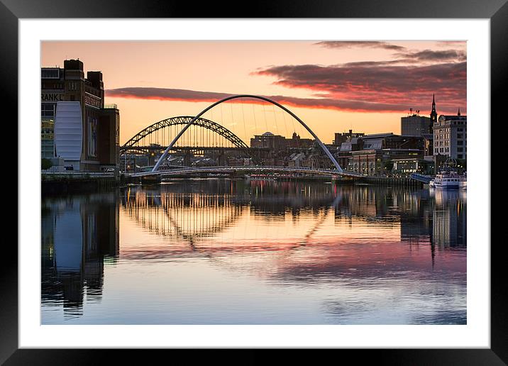 River Tyne At Newcastle Framed Mounted Print by Ray Pritchard