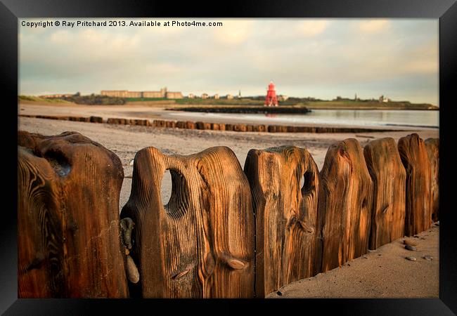 Old Wood Ramp at Little Haven Framed Print by Ray Pritchard