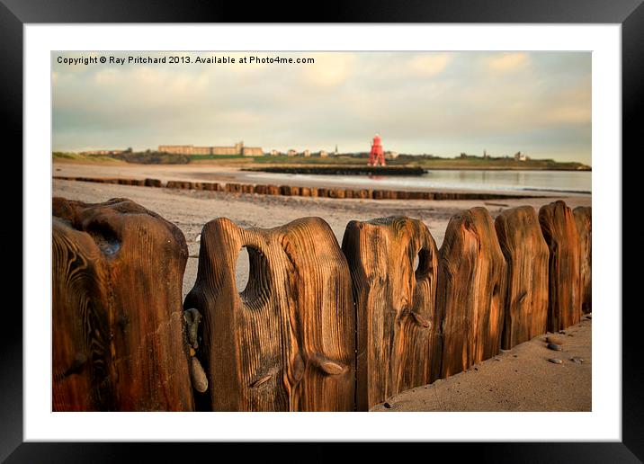Old Wood Ramp at Little Haven Framed Mounted Print by Ray Pritchard