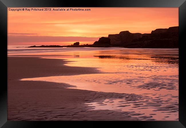 South Shields Beach at Sunrise Framed Print by Ray Pritchard