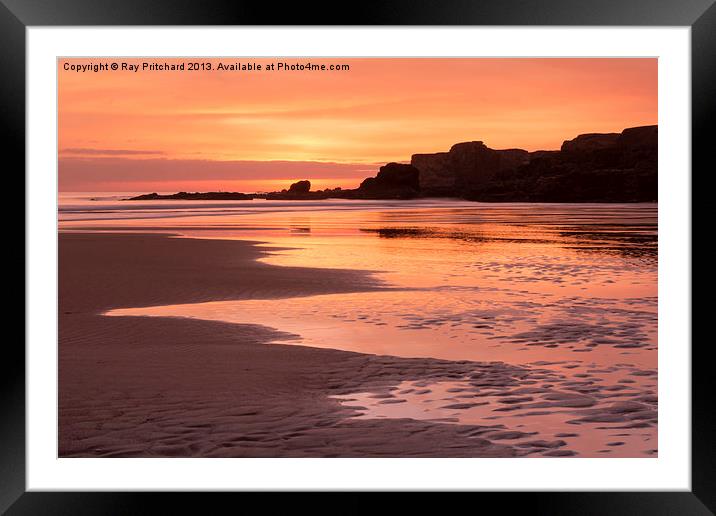 South Shields Beach at Sunrise Framed Mounted Print by Ray Pritchard